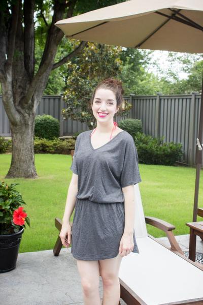 V-Neck Gray Dress